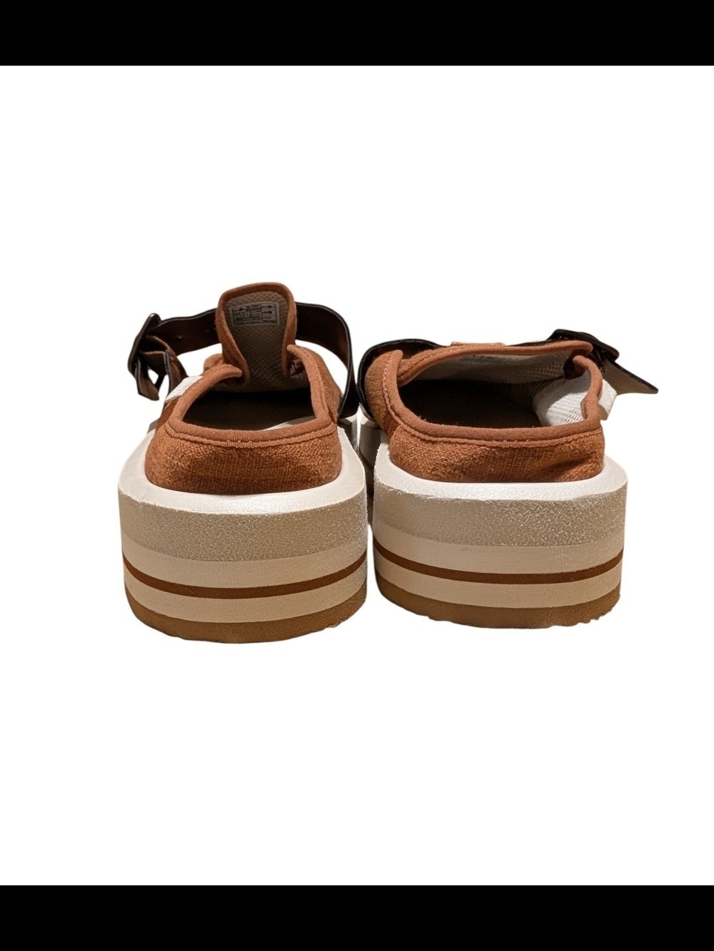 Sanuk Women's Tan Slip On Loafers Buckle Accent - Picture 5 of 9